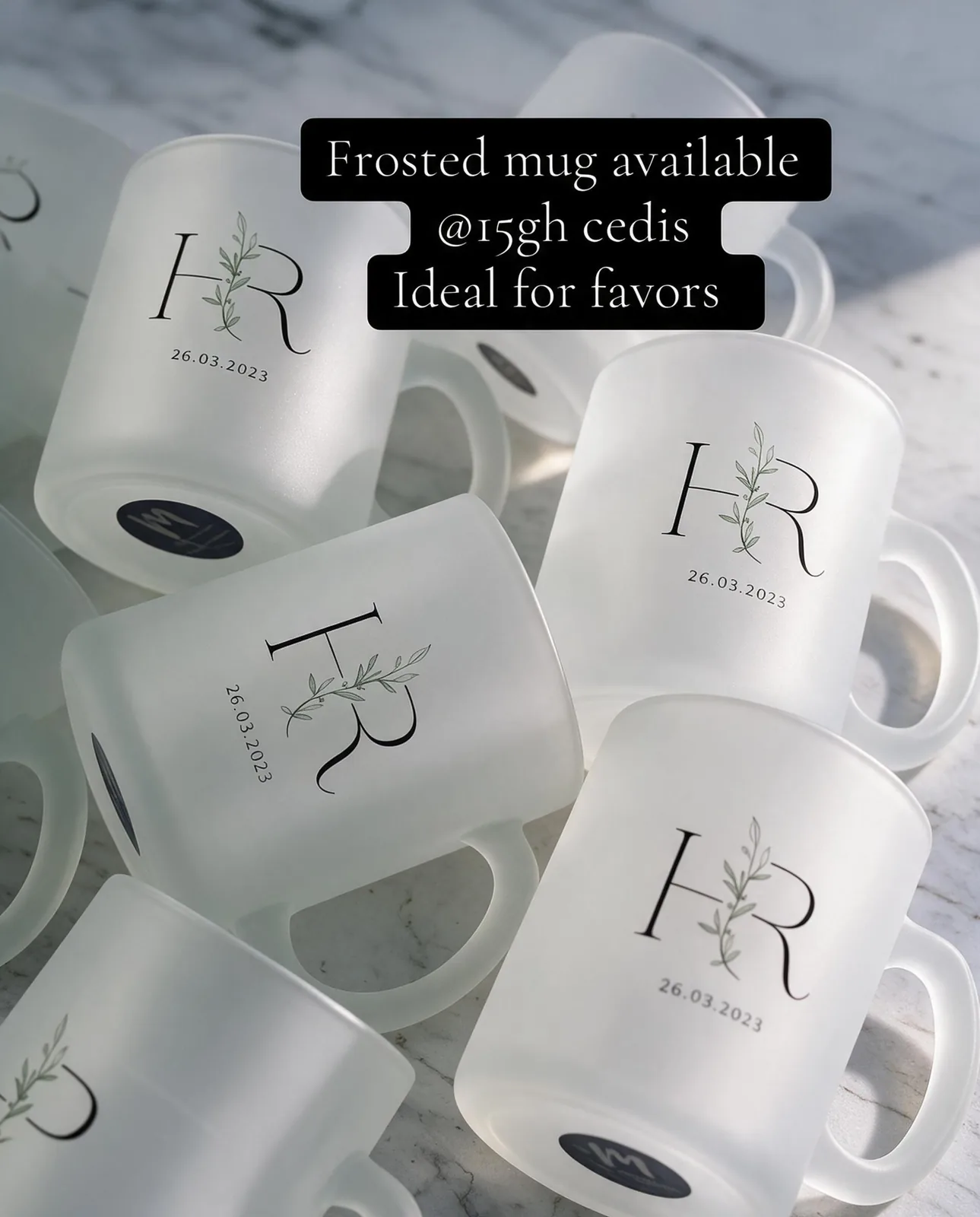 Branded frosted glass tumbler
